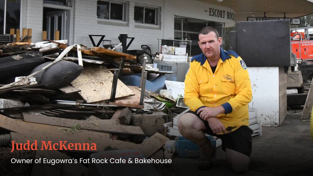 Eugowra's Fat Rock Cafe owner, Judd McKenna says while he'd likely stay in the town following another flood, operating business again would test him. Picture by Carla Freedman.