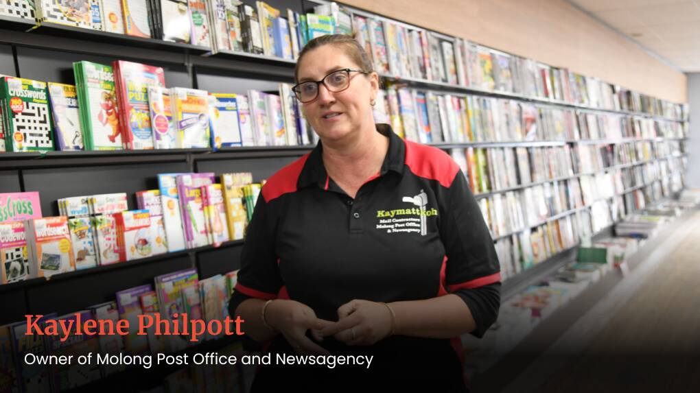 Owner of Molong Post Office and Newsagency, Kaylene Philpott talks about the draining process and how she wouldn't operate business again if another flood of that size hit. Picture by Carla Freedman. 