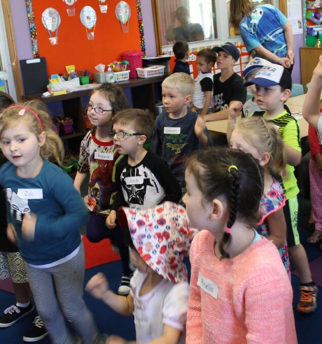 New beginnings:  Kinder students got down and boogied.