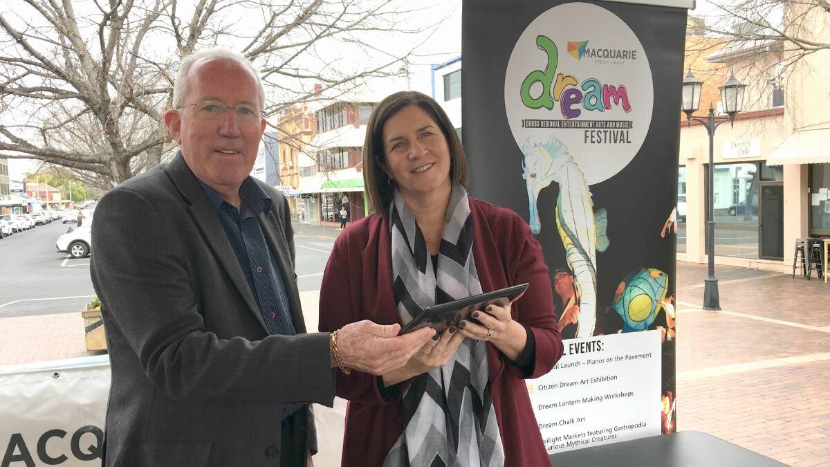 Great Plans: Dubbo Regional Council Administrator Michael Kneipp with DREAM Festival Committee Chair Anne Field. Visit www.dreamfest.com.au.