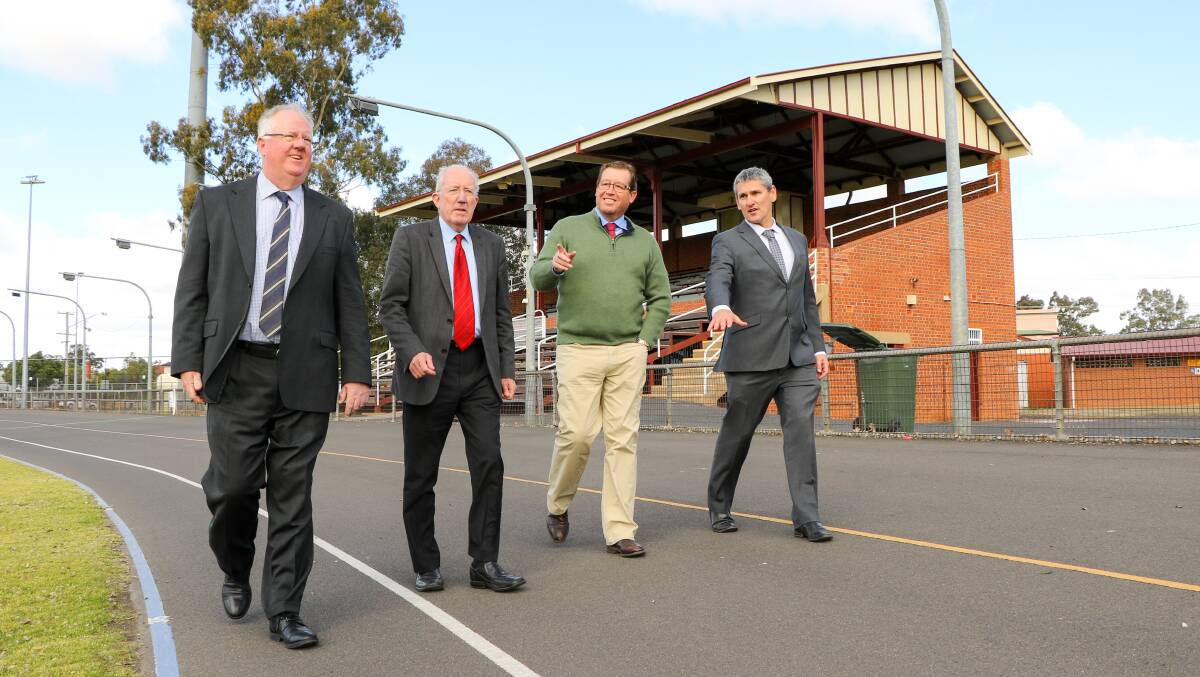 New Funding: DRC General Manager Mark Riley, Administrator Michael Kneipp, Dubbo MP Troy Grant and Director Community and Recreation Murray Wood.