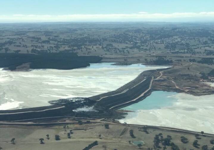 FROM ABOVE: An aerial image showing the collapsed section of the tailings dam. Photo: CONTRIBUTED