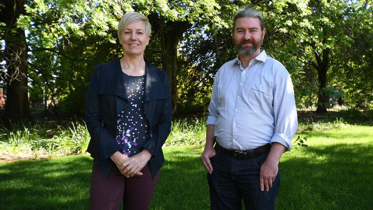 Greens MP Cate Faehrmann and Orange City Councillor David Mallard in Orange in 2021. Picture by Carla Freedman. 