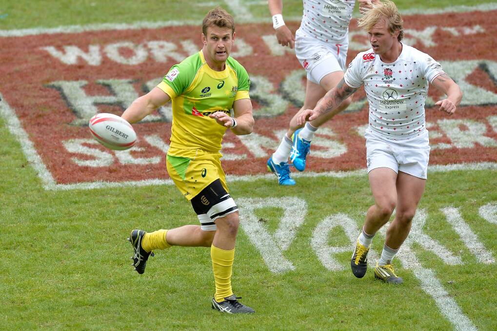 OLYMPIAN: Pat McCutcheon selected for the Rugby Sevens team heading to the Olympics later this year. Here he is playing in the World Series. Photo: GETTY IMAGES. 