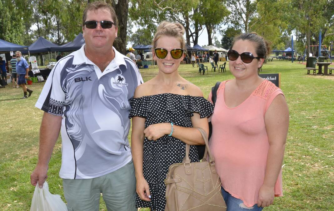 Ian Hall of Dubbo enjoyed showing his visiting nieces, Katie Flask and Sarah Hughes, from Canberra, the Farmers Markets.