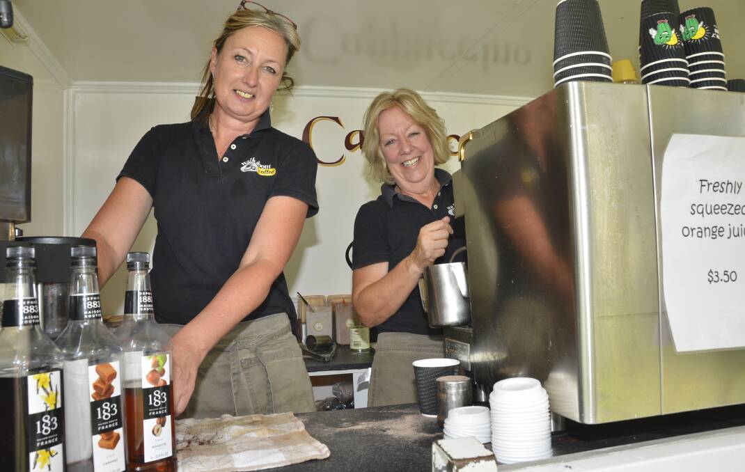 Susanna Dowling-Fermau and Debbie Minton from Walkabout Coffee were kept busy keeping the market-goers caffinated. 