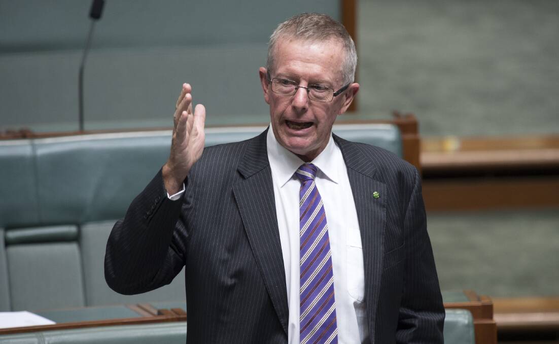 Breaking through: Federal MP for Parkes Mark Coulton in Parliament.