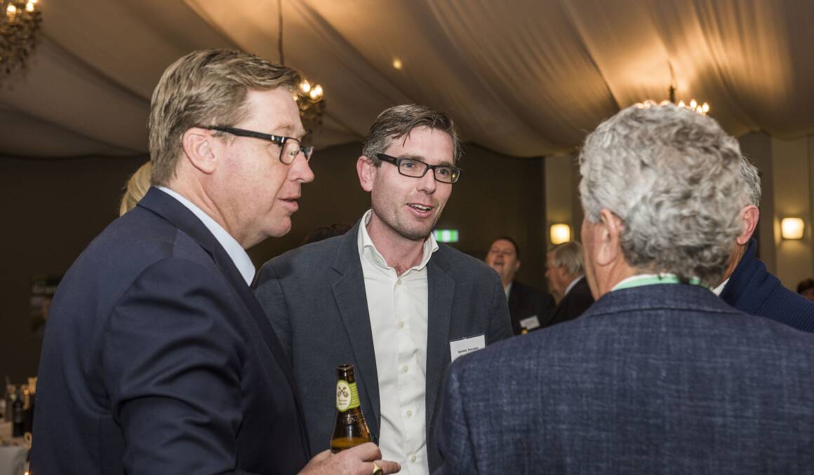 Dubbo MP Troy Grant and NSW Treasurer Dominic Perrottet at the Mudgee dinner.