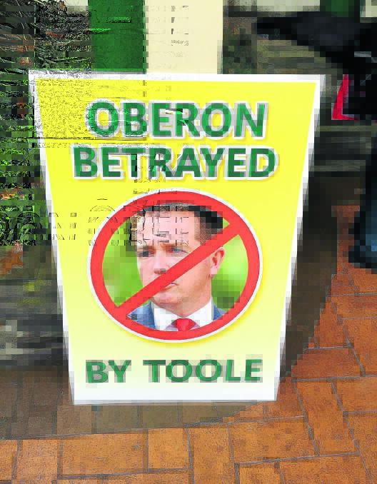 MYSTERY: An example of the Oberon protest signs.