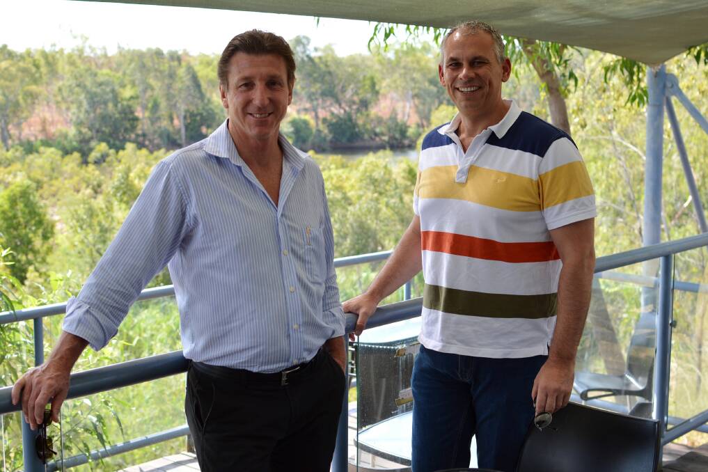 Member for Katherine Willem Westra van Holthe and Chief Minister Adam Giles discuss what the ambitious plan will mean for tourism at Nitmiluk National Park following the announcement on May 15.
