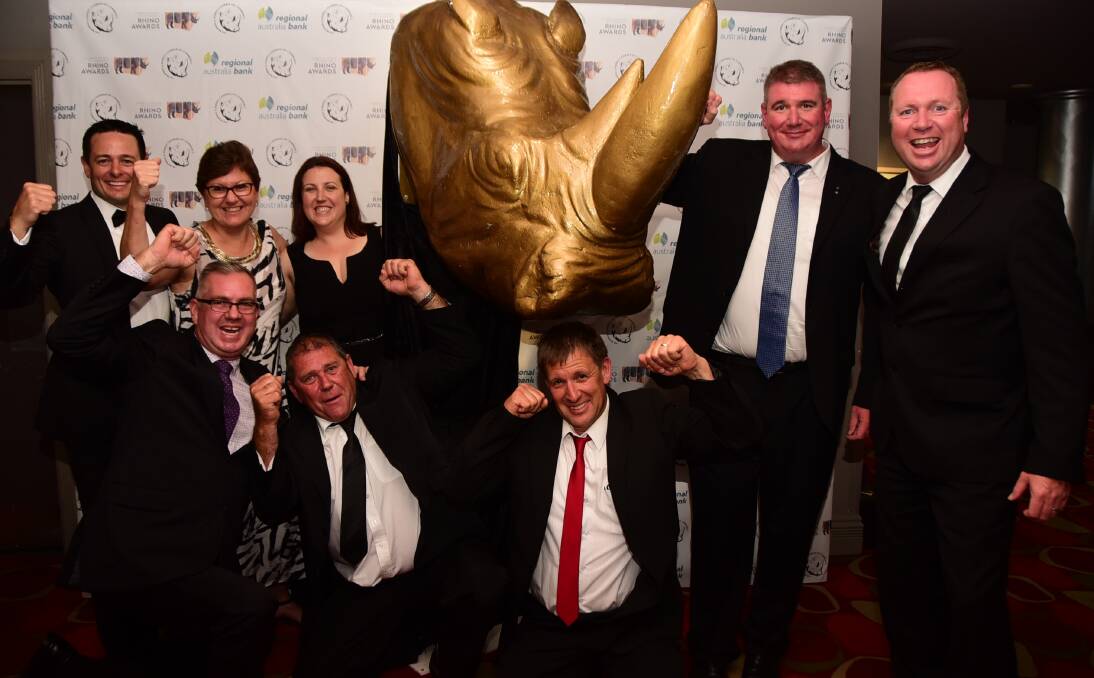 The Transforce team celebrating their Gold Rhino Win. Photo: BELINDA SOOLE