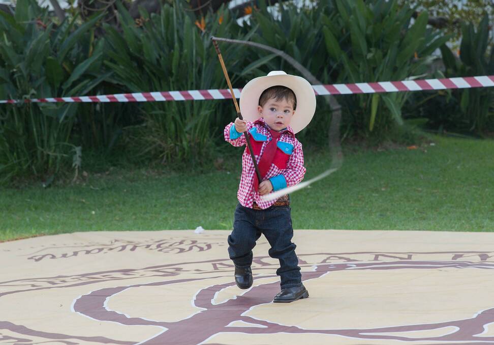 Logan, now two years old, loves whip cracking. Photo: CONTRIBUTED