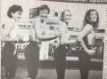 Lisa Olsen, Lindy Parry, Marg Grimsdell and Samantha Rowe take part in an aerobics demonstration at the opening of RSL Bodyline.