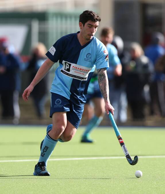 ONE MORE TO GO: Nathan Burke and his Souths team-mates will take on Lithgow Panthers in Saturday's men's Premier League Hockey grand final. Photo: PHIL BLATCH
