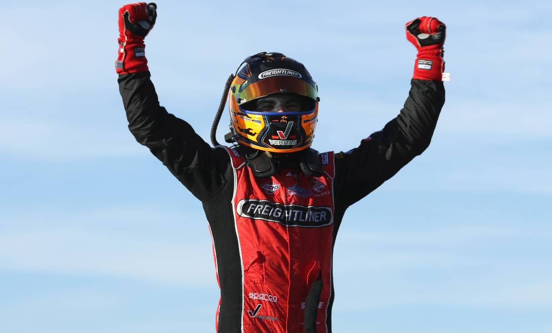 WAIT IS OVER: Tim Slade celebrates his maiden Supercars victory earlier this year. He is keen to have that winning feeling again.