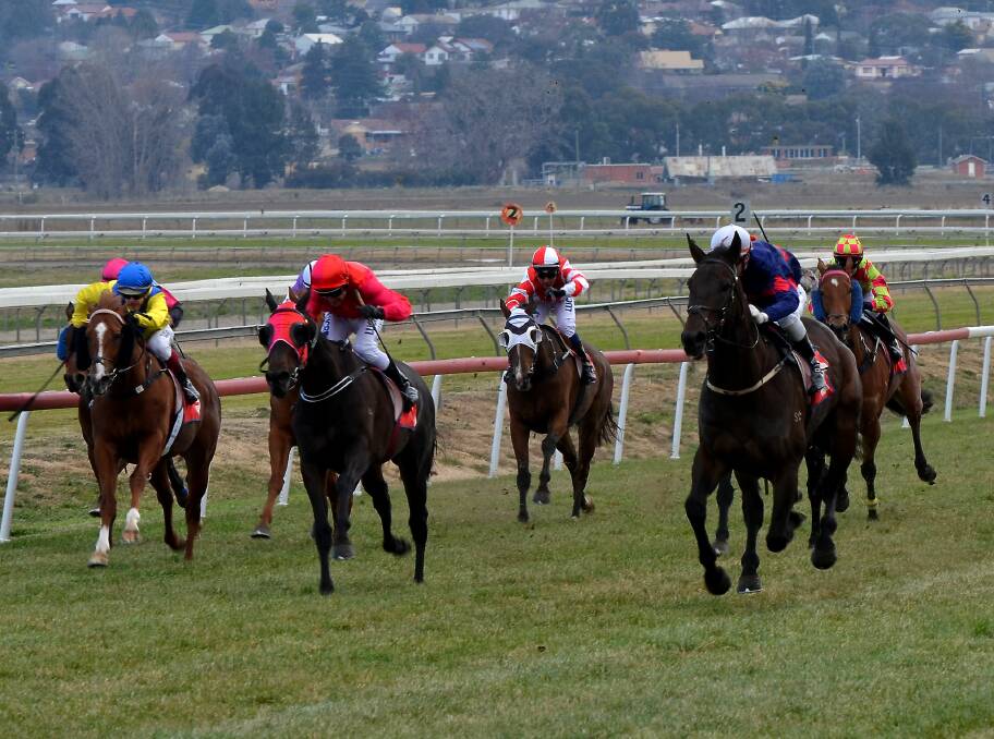 COMING HOME: Jockey Josh Adams (white cap) guides the Gayna Williams trained Sugar Dance to victory at Tyers Park on Friday afternoon. Photo: ANYA WHITELAW