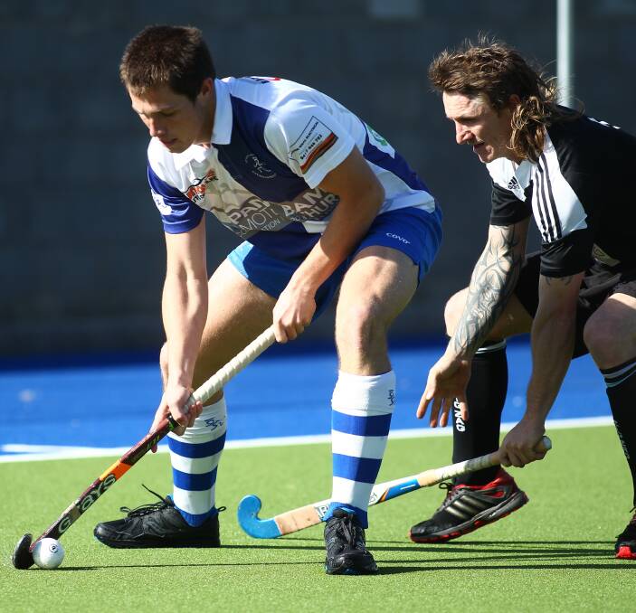 CRUNCH TIME: Riley Hanrahan and his fellow Saints must beat Lithgow Zig Zag on Saturday to keep their men's Premier League Hockey season alive. Photo: PHILL BLATCH 081316pbpat6