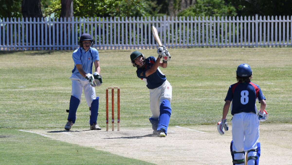 BANG: Western batsman and Dubbo star Brock Larance goes whack in his knock of 47 on Tuesday. Photo: CHRIS SEABROOK