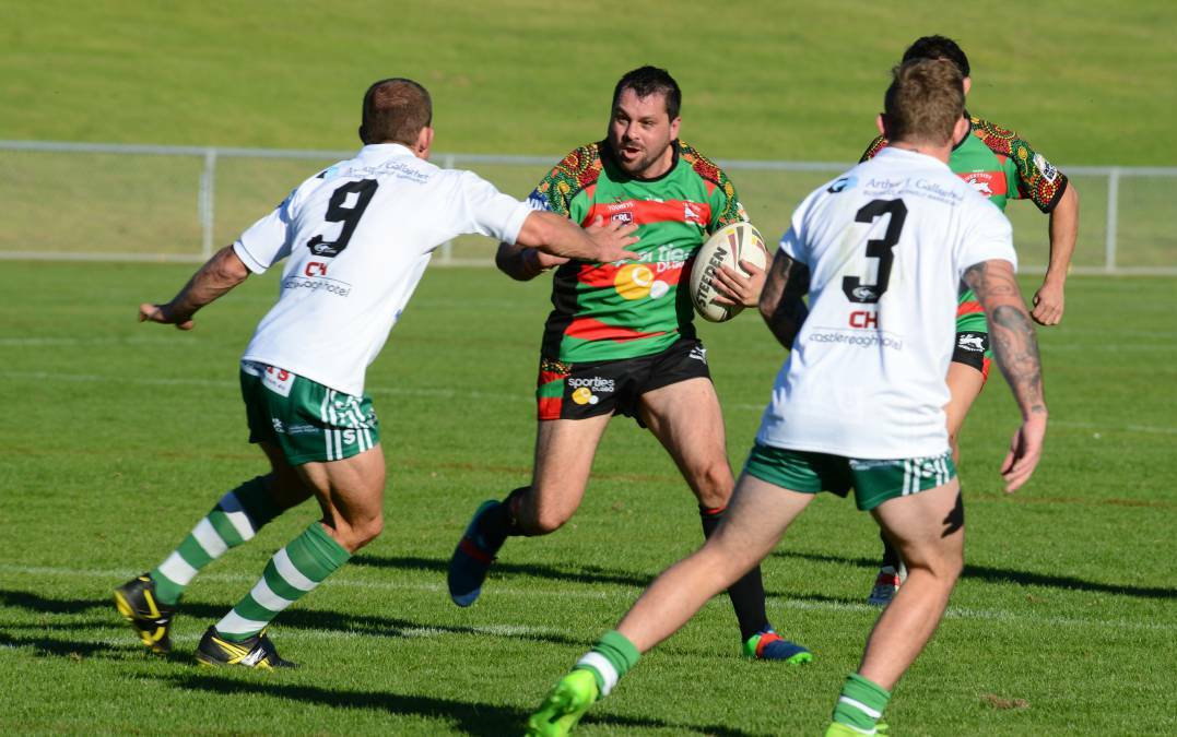 CHALLENGE AHEAD: Robbie Olsen on the field for Dubbo Westside in a match against local rivals Dubbo Macquarie. The 36-year-old faces a lengthy health battle.