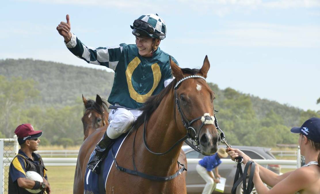 THE LOOK OF VICTORY: Koby Jennings returns to scale after winning the Wellington heat of the Country Championships aboard Distinctive Look earlier this year. Photo: BELINDA SOOLE