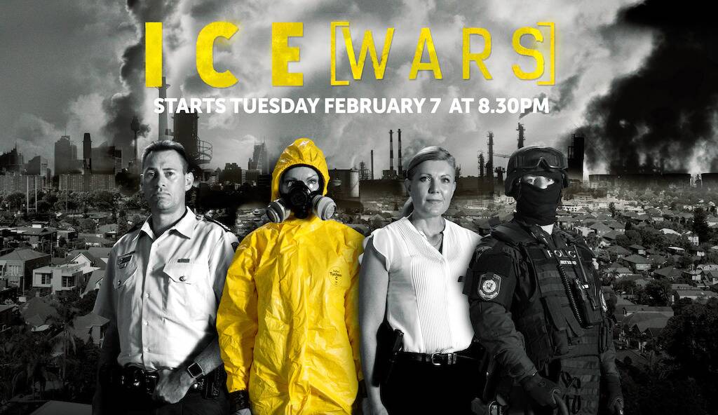 TOUGH ISSUE: Senior Sergeant Simon Madgwick (far left) appears in promotional material for the Ice Wars series.