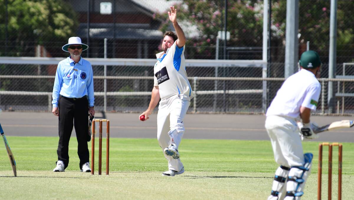 BIG GAME PLAYER: Ben Strachan bowling for Dubbo in their win over Cowra last Sunday. Photo: BELINDA SOOLE
