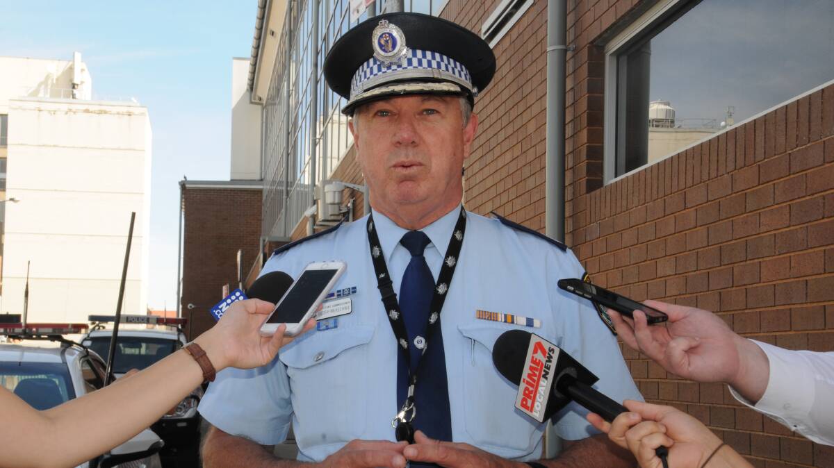 Assistant Commissioner Geoff McKechnie answers questions from the media on Tuesday. Photo: MARK RAYNER