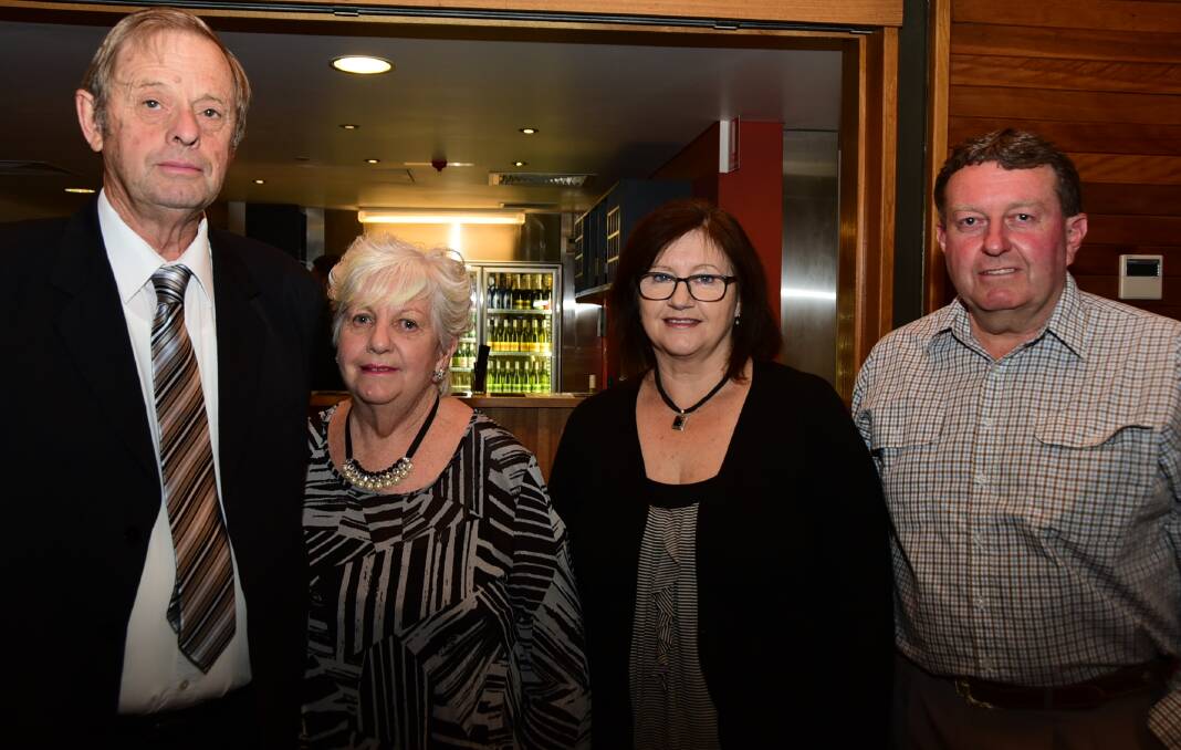Max and Loris Hutchins, with Lyn Penson and Shane Pigram.