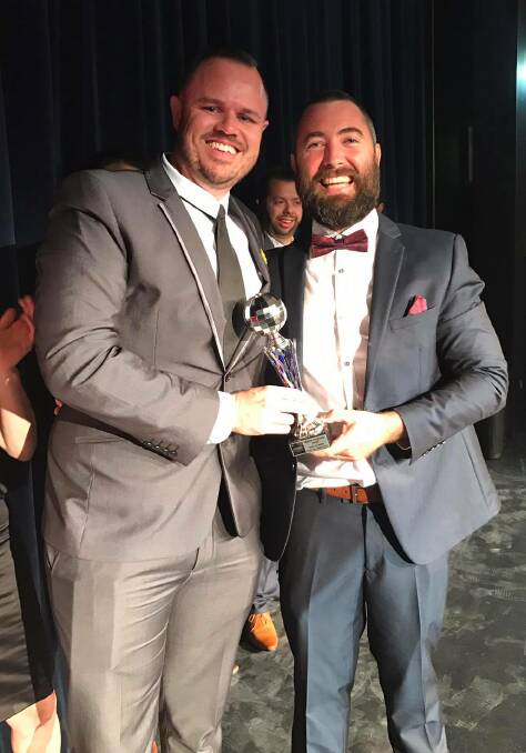 FUNDRAISER: Damien Larnach was announced the Highest Fundraiser with $30,000. He is pictured with Dance for Cancer judge Scott Turner. 