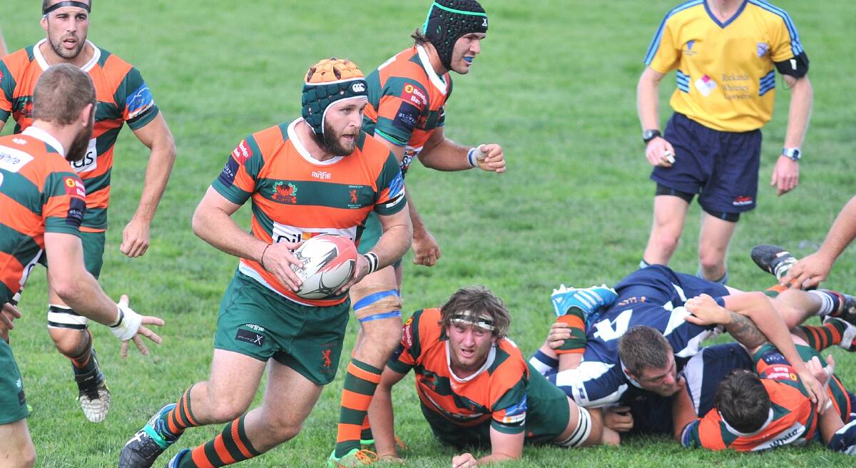 SUPER LIONS: Orange City skipper John Colgan and his troops head to Forbes on Saturday to take down the Platypi. Photo: STEVE GOSCH 0430sgrugby9