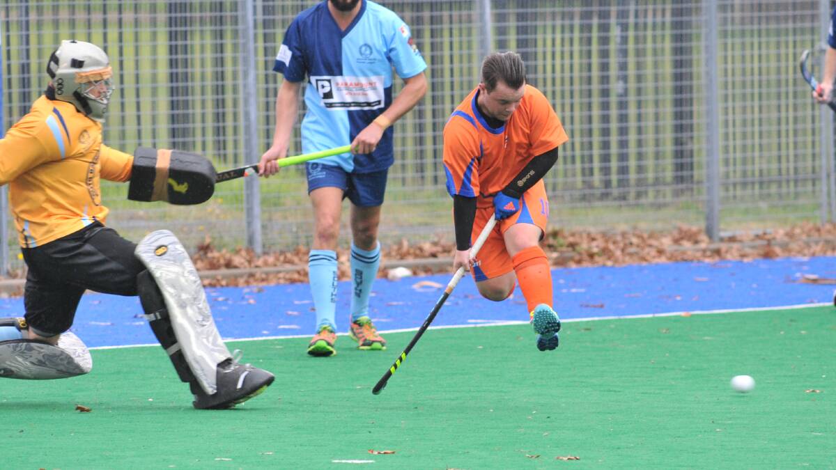 CLINICAL: Luke Skelton was one of five Orange Wanderers goal-scorers on Saturday, as the side downed title contenders Lithgow Zig Zag. Photo: JUDE KEOGH