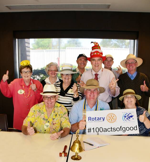 HAT DAY: Members of the Rotary Club of Dubbo Macquarie support a campaign funding research into mental illness. Photo: BELINDA SOOLE