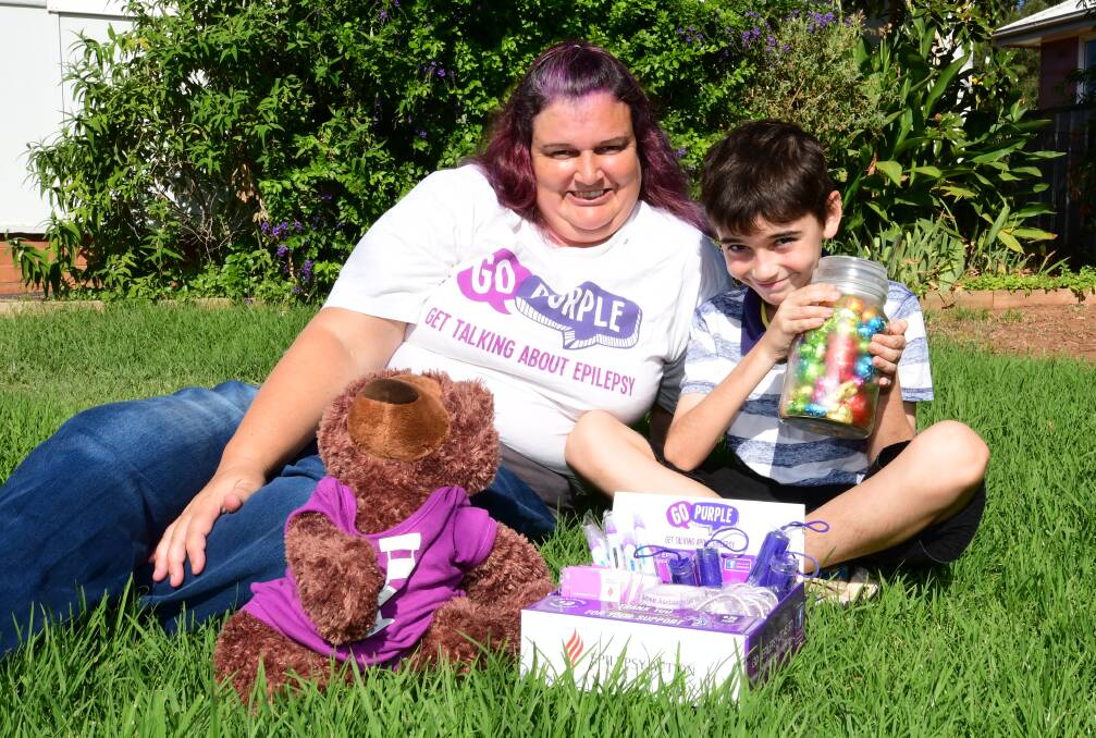 FUNDRAISING: Leigh Croft, with son Phoenix Olencewicz, will help run a cake stall in Dubbo's main street on Wednesday with proceeds going to Epilepsy Australia. Photo: BELINDA SOOLE
