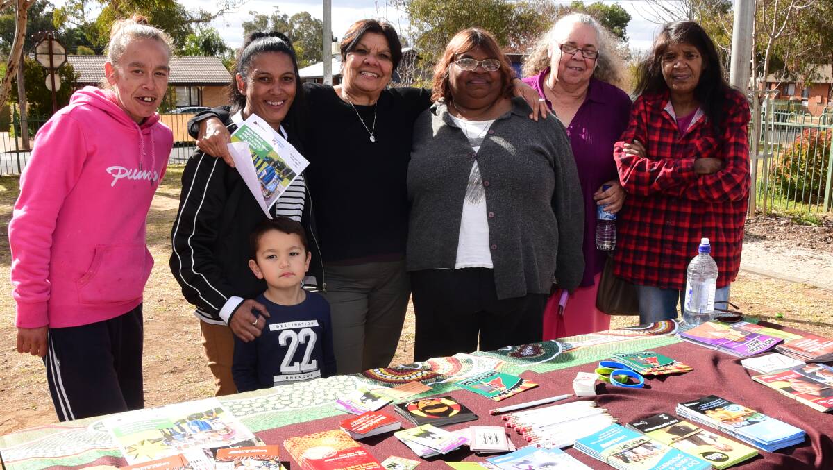 Victoria Vincent, Marcia and Lyndon Dickson, lawyer Maureen Bates-McKay, Elizabeth Hunter, Wendy Lake and Tammy Dixon at the launch of the legal service at Apollo Estate. Photo: BELINDA SOOLE