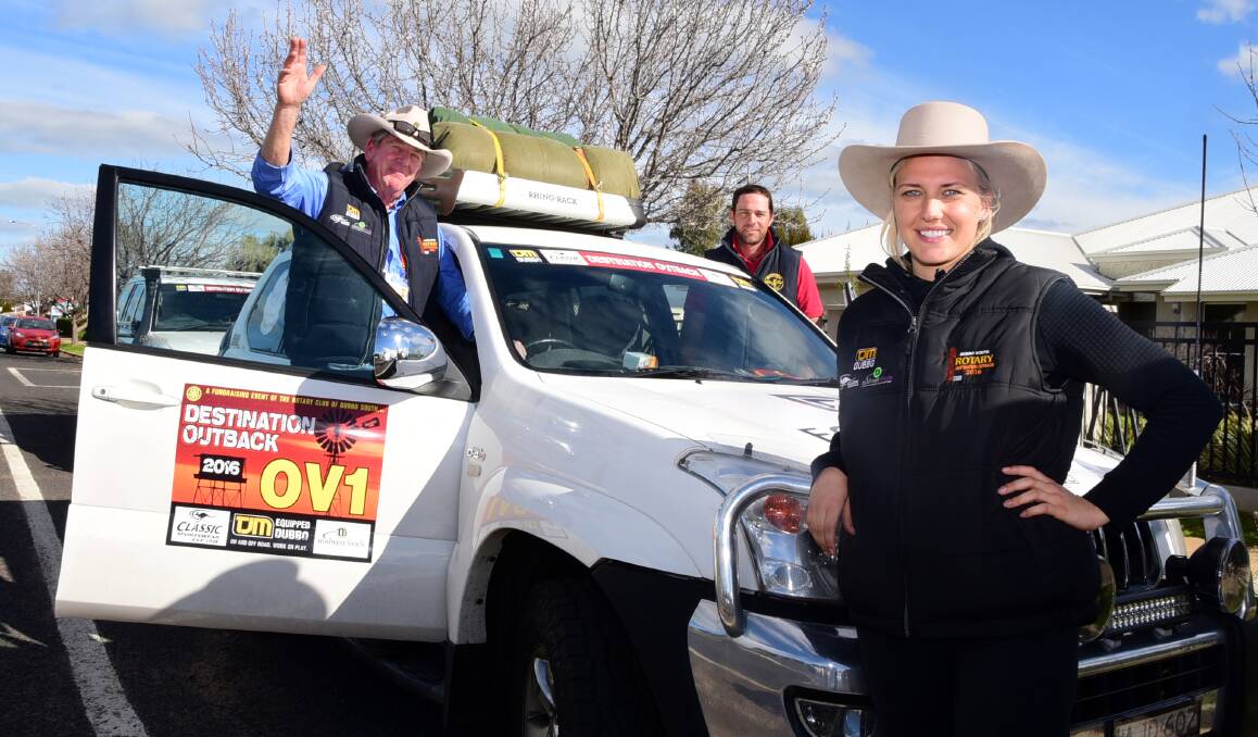 ON THE ROAD: Sandy Dunshea, Tom Huston and Maria Goltermann have hit the road for 2016 Destination Outback. Photo: BELINDA SOOLE