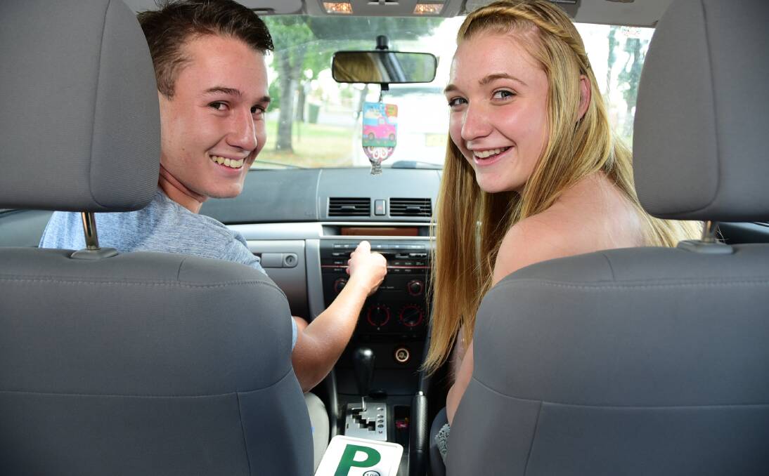 STAY OFF THE PHONE: Provisional P2 licence holders Jack Callan and Amelia Prince said they supported the new changes- starting December 1- which prevent any phone use while driving. Photo: BELINDA SOOLE