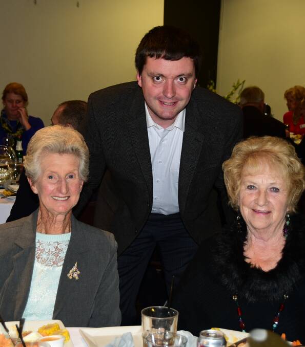 Joan Regan, James Dinning and Gladys Endacott at the Westside Hotel for the Rotary Club of Dubbo changeover