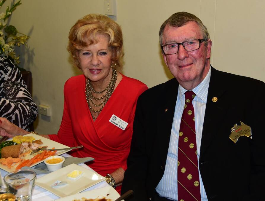 Annemieke Neville and Ray Nolan at the Rotary Club of Dubbo changeover, which was held at the Westside Hotel.