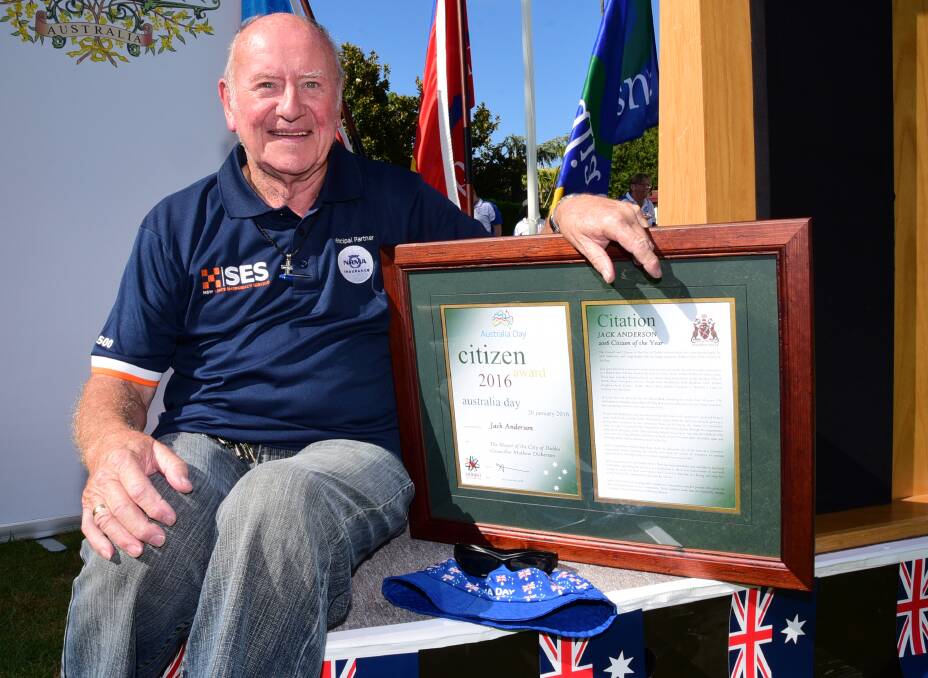 Recognition: Jack Anderson was awarded Citizen of the Year at the 2016 Dubbo Australia Day awards, for his contribution to volunteering to countless local organisations. Photo: Belinda Soole