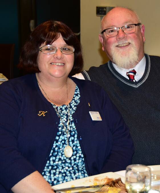 Kelly O'Reilly and Peter O'Reilly enjoying a night out at the Westside Hotel for the Rotary Club of Dubbo changeover.
