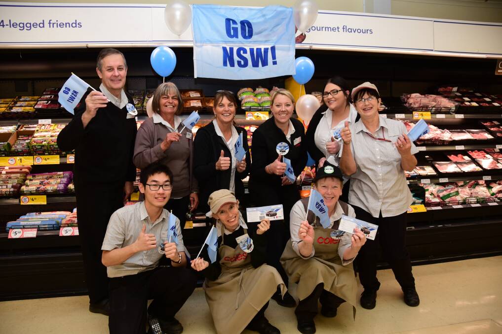 Go the blues: NSW Coles supermarkets, including Dubbo Coles (pictured) are up against their Queensland counterparts to raise the most money for children’s hospitals in each state. Photo: Belinda Soole