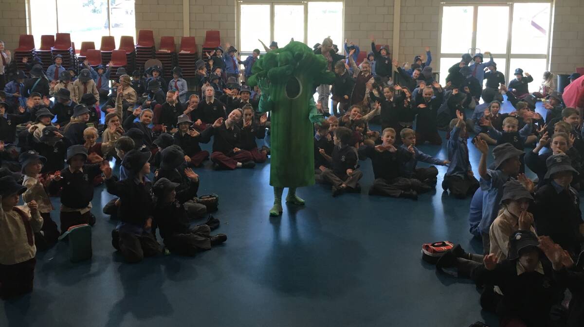St Laurence's students with Betty Broccoli 
