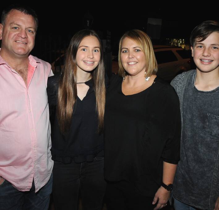 Brett, Zoe, Sonya and Aston Warick were in full party swing at the Commercial Hotel for Zoe's 16th birthday. Photo: Kathryn O'Sullivan