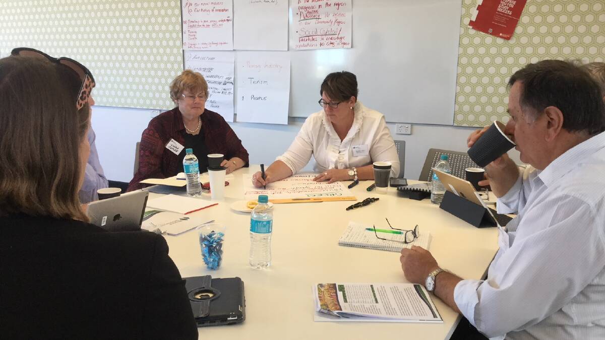 DOWN TO BUSINESS: A workshop gets under way at Charles Sturt University at Dubbo aimed at determining the future direction of the Orana region. Photo: Contributed  