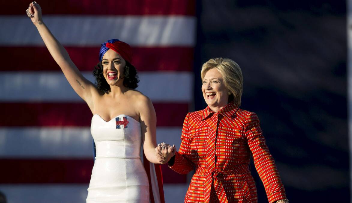 FINAL HOURS: Katy Perry is voting for Hillary Clinton in the United States of America presidential election. Photo: Getty Images