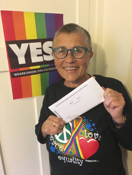 "YES" VOTER: Dubbo's Kris Stevens is proud to be among an estimated 9.2 million Australians who have returned their same-sex marriage postal survey forms. 