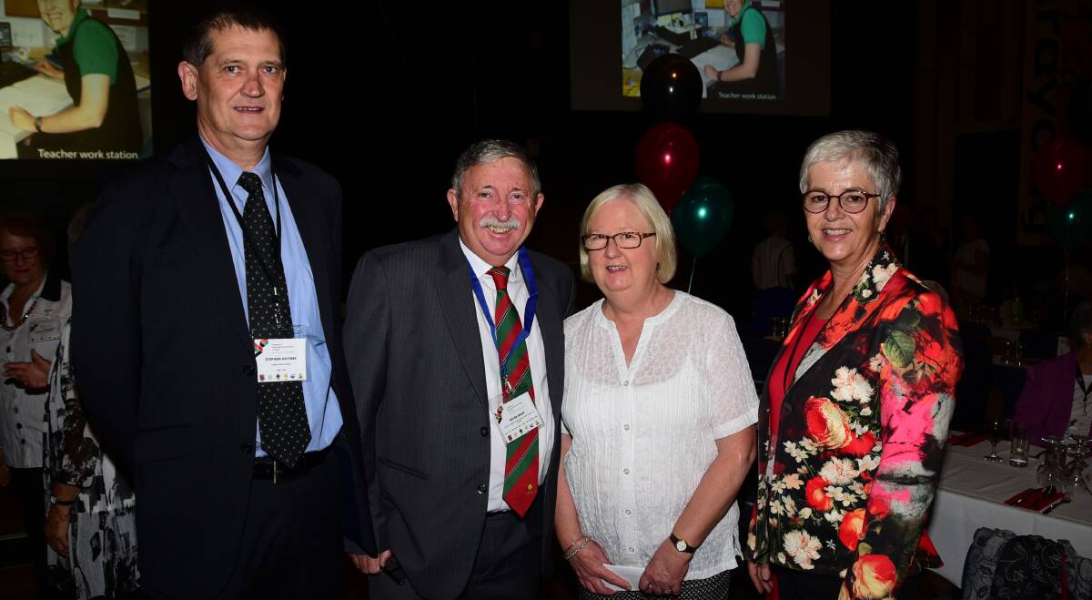 ANOTHER REUNION: Stephen Haynes, Peter Bray, Meg Donnison and Dinah Kimbell take part in the Centenary of Public High School Education celebrations, which have led to another school reunion. Photo: PAIGE WILLIAMS
