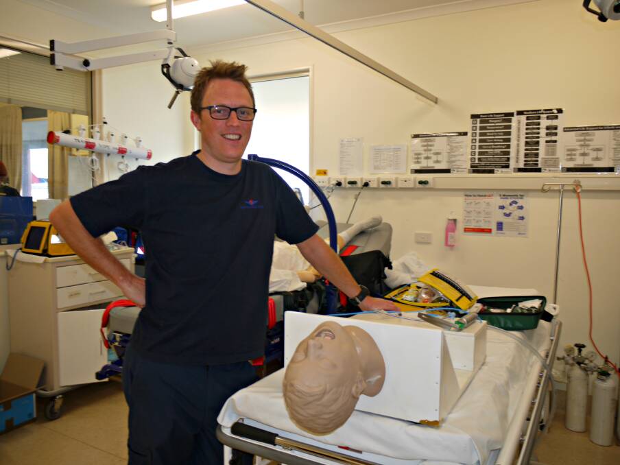 JOB DONE: Dr Andy Caldin has assembled a training tool for the Royal Flying Doctor Service South Eastern Section that he calls an “airway training mannequin that vomits”. Photo: KIM BARTLEY