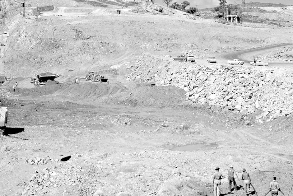 A LONG HAUL: Construction of Burrendong Dam near Wellington began in 1946 but the project was not completed until 1967. Photos: Contributed