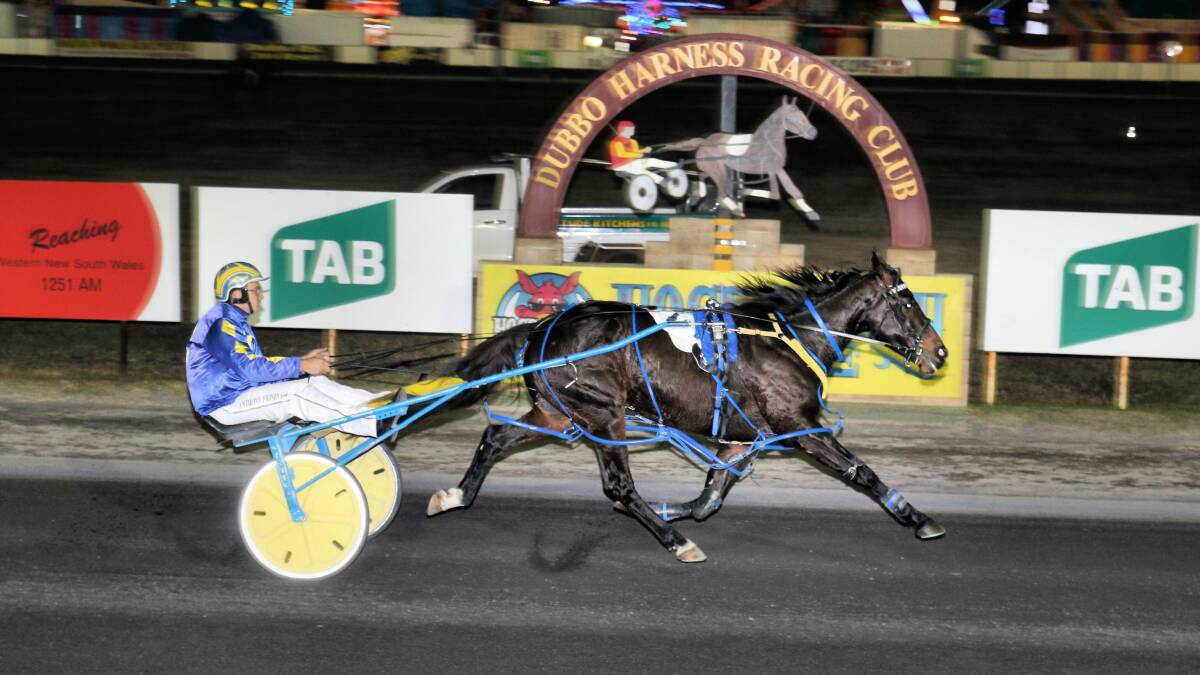 SMASHED IT: Our Uncle Sam blitzed the field on his way to winning at Dubbo on Friday night, setting a new track record in the process. Photo: COFFEE PHOTOGRAPHY
